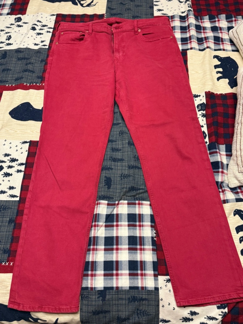 GAP Women's Red '90s Straight High Rise Jeans - Picture 3 of 4